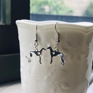 Handmade Greyhound/Whippet Love Earrings